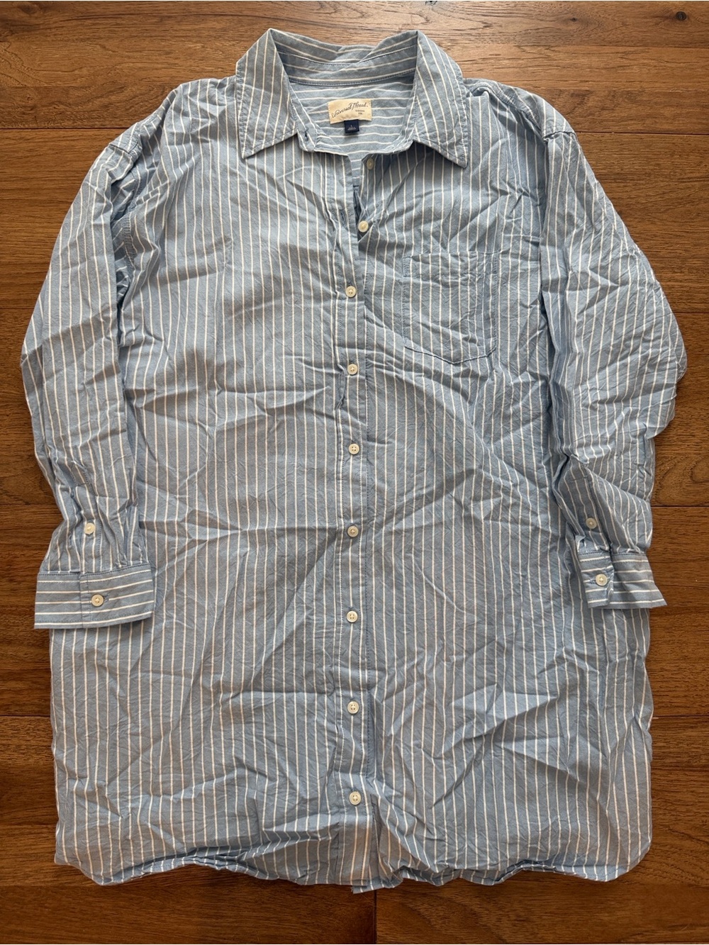 Universal Thread Blue White Stripe Shirt Dress Large Cotton